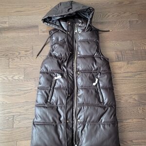 Brand NEW With Tag Dex Hooded Puffer Vest - Dark Brown